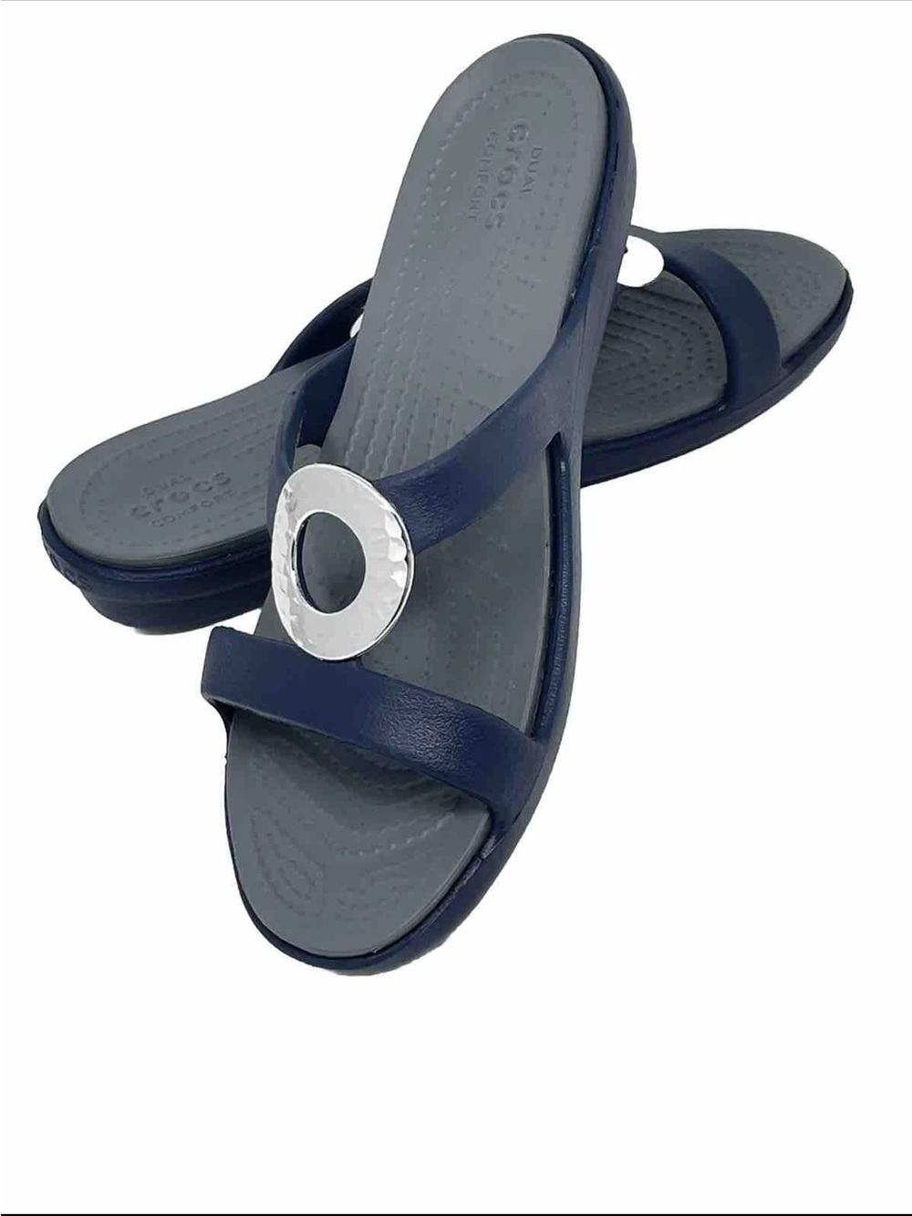 Crocs Sanrah Hammered Circle Slide Women's 9 NWOT